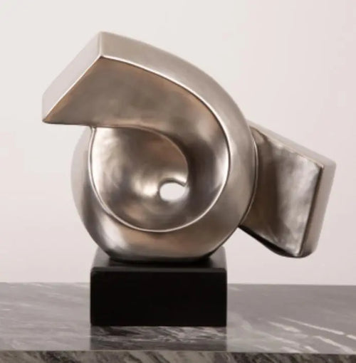 Matte Silver Abstract Sculpture House of Fleur