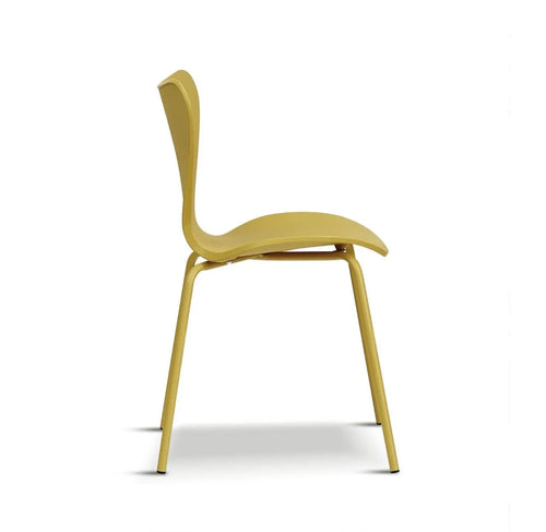 Modern Stackable Dining Chair Yellow x 2 House of Fleur