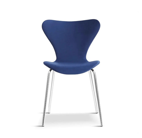 Modern Velvet Navy Blue Stackable Dining Chair with Sliver legs x 2 House of Fleur