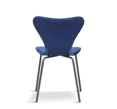 Modern Velvet Navy Blue Stackable Dining Chair x 2 House of Fleur