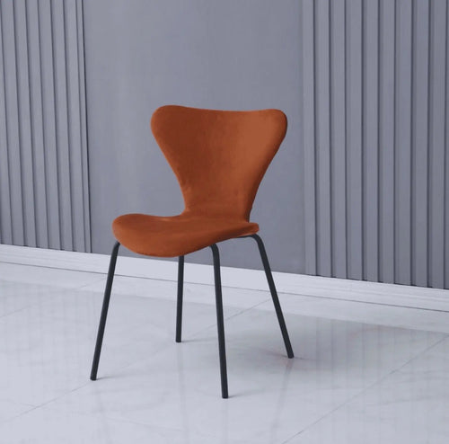 Modern Velvet Orange Stackable Dining Chair x 2 House of Fleur