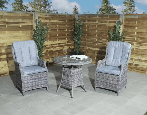 Monte Carlo Rattan 2 Seat Bistro Set Grey House of Fleur