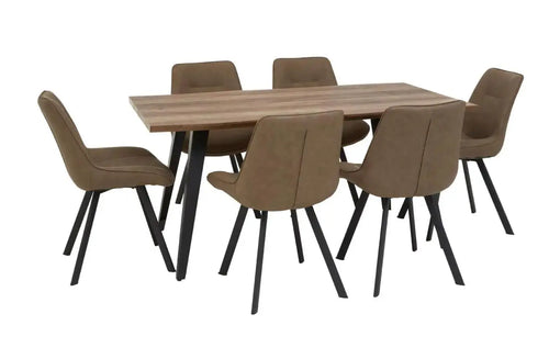 Ola Live Edge Dining Set with 6 Chairs House of Fleur