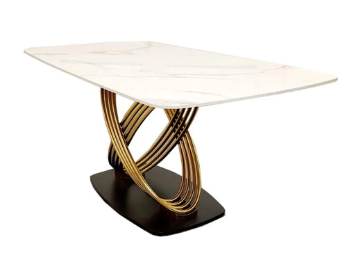 Orion Gold 1.8 Dining Table with Polar White Sintered Stone Top My Store