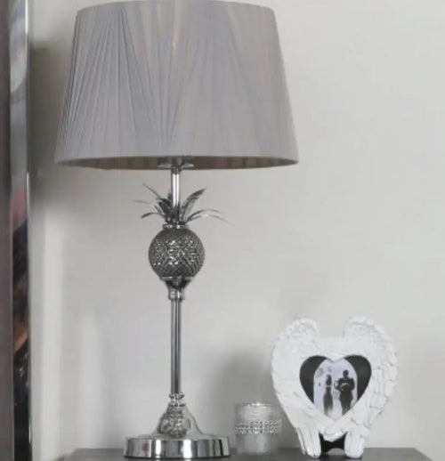 Pineapple Table Lamp with Light Grey Shade House of Fleur