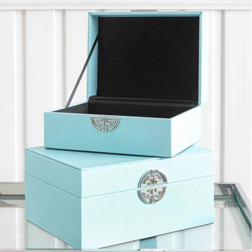 Set of 2 Faux Leather Jewellery Boxes House of Fleur