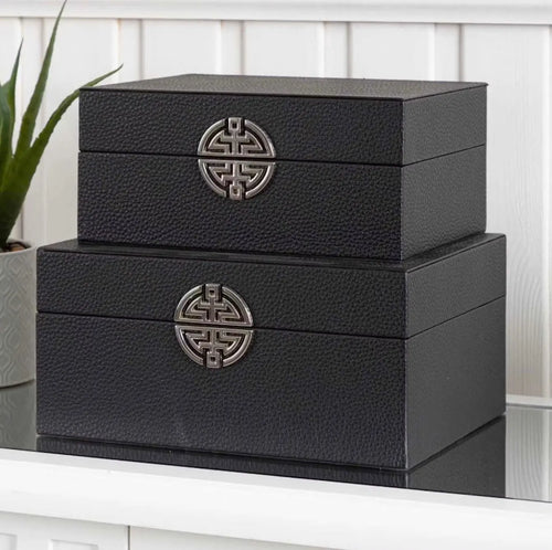 Set of 2 Faux Leather Jewellery Boxes House of Fleur