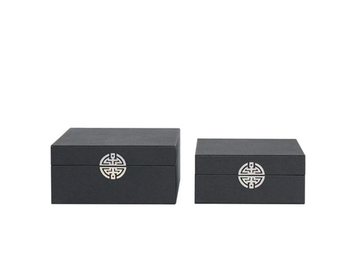 Set of 2 Faux Leather Jewellery Boxes House of Fleur