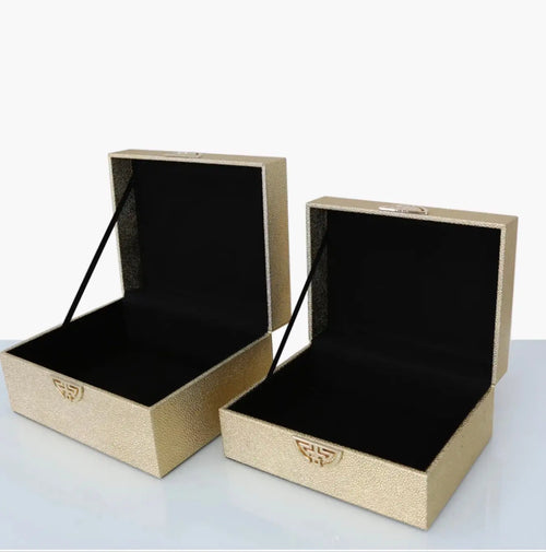 Set of 2 Faux Leather Jewellery Boxes House of Fleur