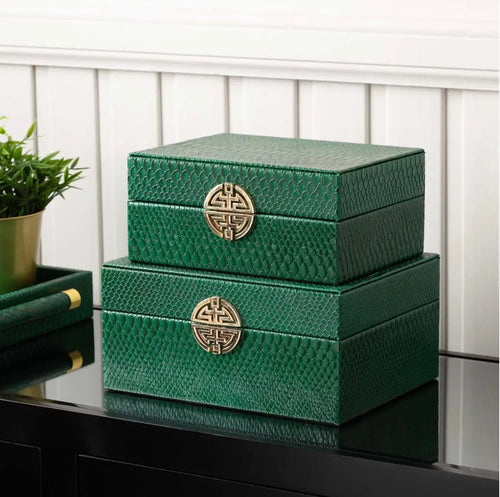 Set of 2 Faux Leather Jewellery Boxes House of Fleur