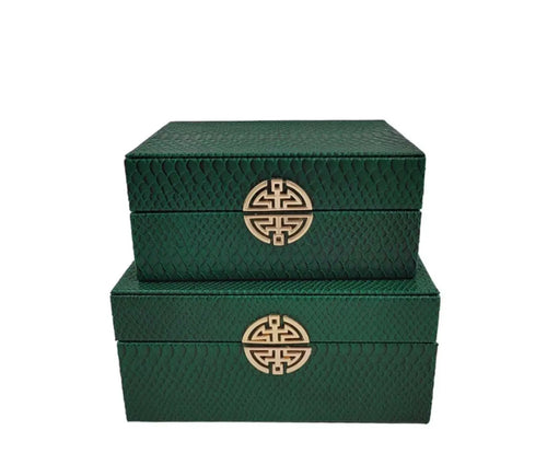 Set of 2 Faux Leather Jewellery Boxes House of Fleur