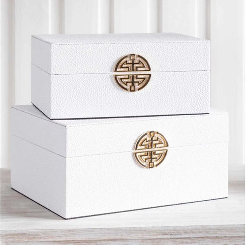 Set of 2 Faux Leather Jewellery Boxes House of Fleur