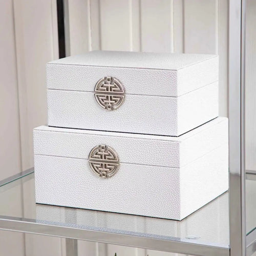 Set of 2 Faux Leather Jewellery Boxes House of Fleur