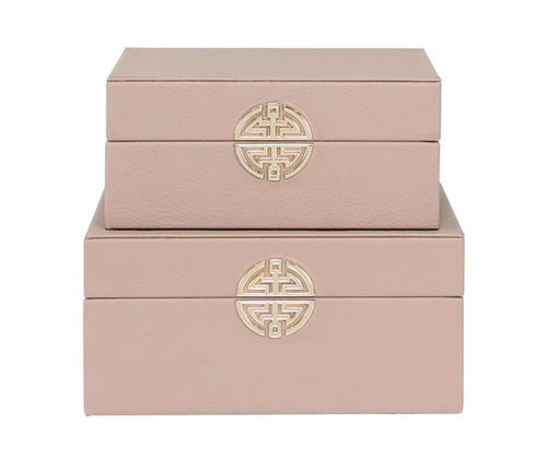 Set of 2 Faux Leather Jewellery Boxes House of Fleur