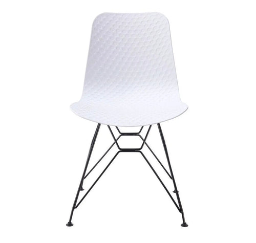 Set of 4 White Celle Plastic Chairs House of Fleur