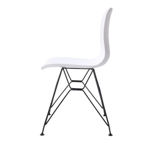 Set of 4 White Celle Plastic Chairs House of Fleur