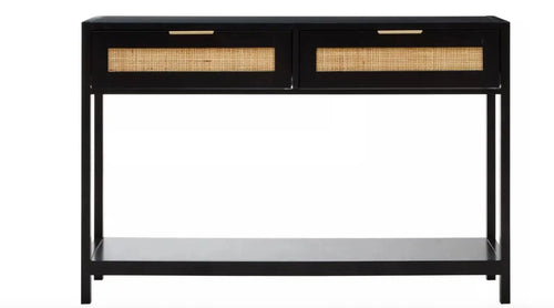 Sherman Black Wood Console Table House of Fleur