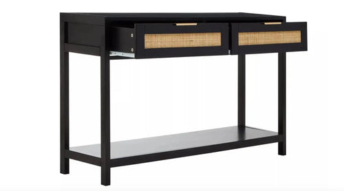 Sherman Black Wood Console Table House of Fleur