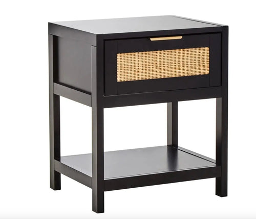 Sherman Black Wood Side Table House of Fleur