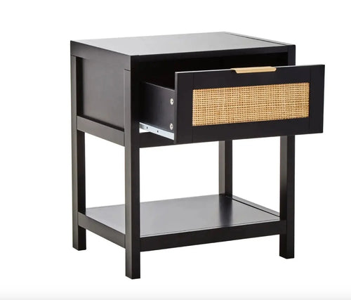 Sherman Black Wood Side Table House of Fleur