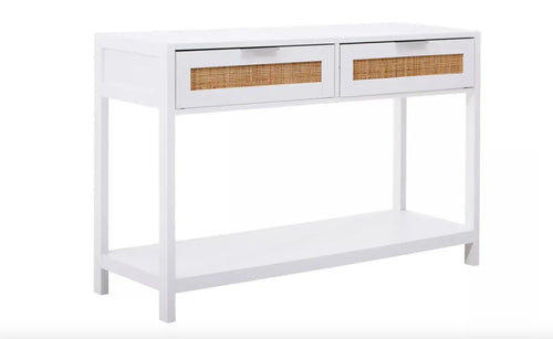 Sherman White Wood Console Table House of Fleur