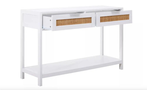 Sherman White Wood Console Table House of Fleur