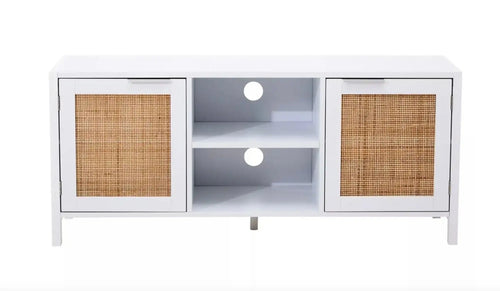 Sherman White Wood Media Unit House of Fleur