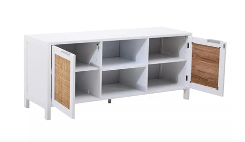 Sherman White Wood Media Unit House of Fleur