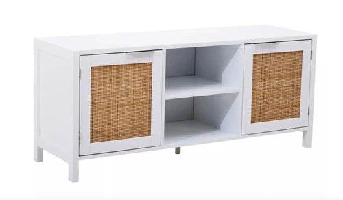 Sherman White Wood Media Unit House of Fleur