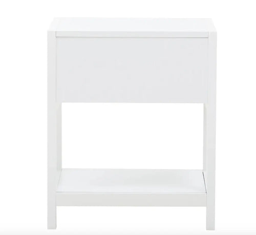 Sherman White Wood Side Table House of Fleur