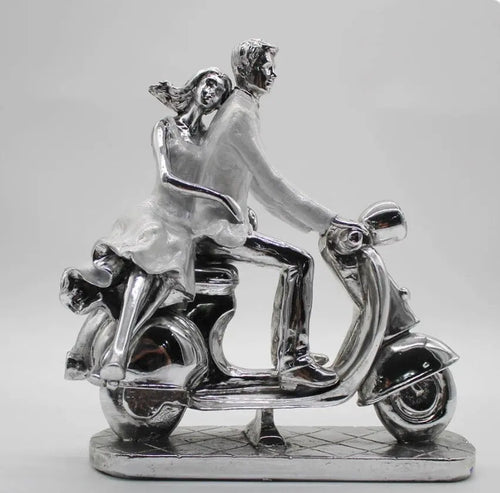 Silver Couple on Motorbike House of Fleur