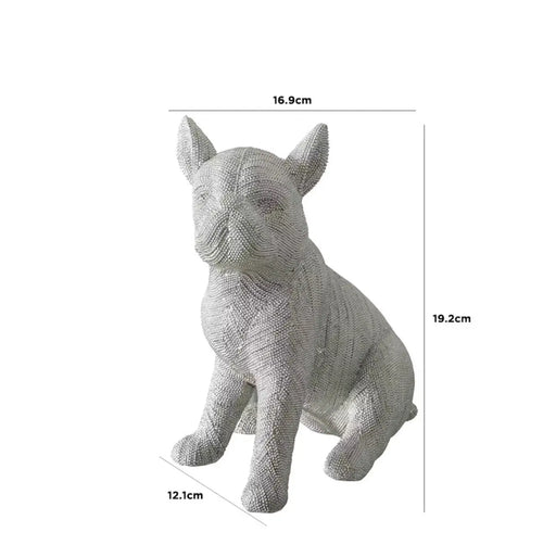 Silver Glitz Sitting French Bulldog Figurine House of Fleur