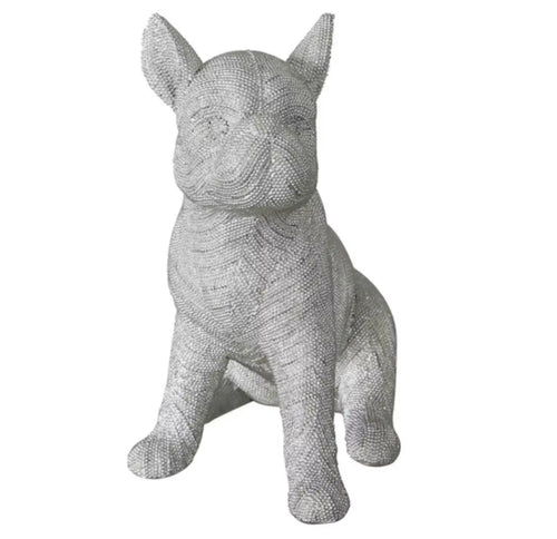 Silver Glitz Sitting French Bulldog Figurine House of Fleur