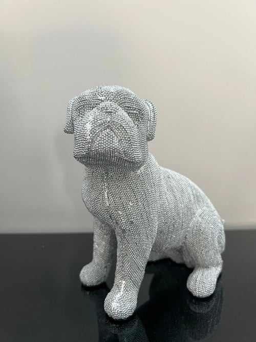 Silver Sparkly Bulldog House of Fleur