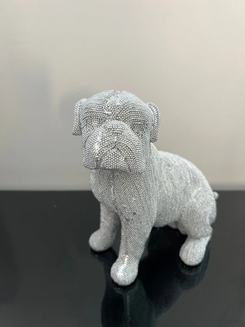 Silver Sparkly Bulldog House of Fleur