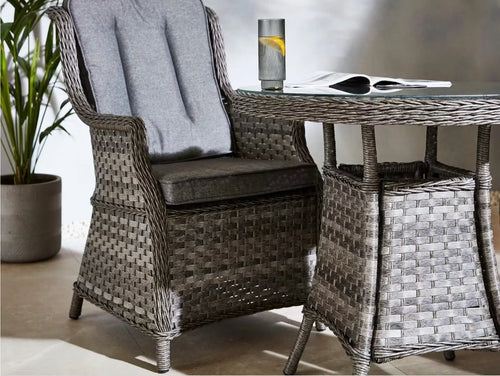 St Tropez Rattan 2 Seat Bistro Set Grey House of Fleur