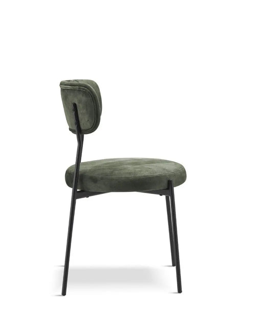 Stackable Glenn Velvet Dining Chairs- Dark Green x 2 House of Fleur