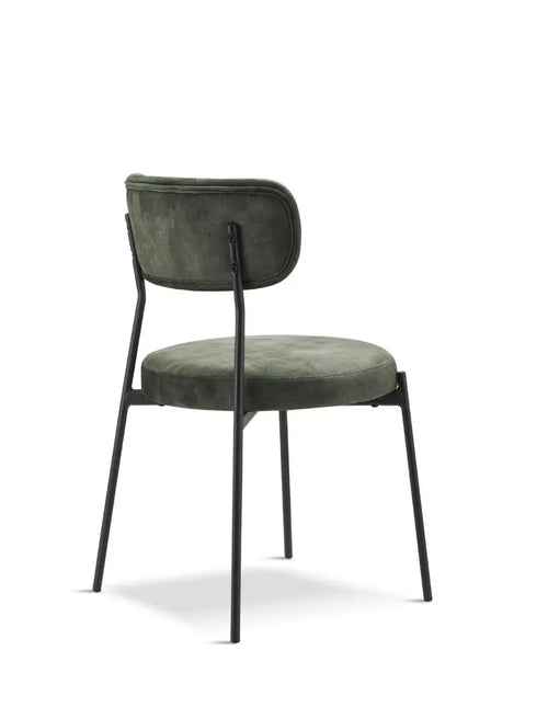 Stackable Glenn Velvet Dining Chairs- Dark Green x 2 House of Fleur