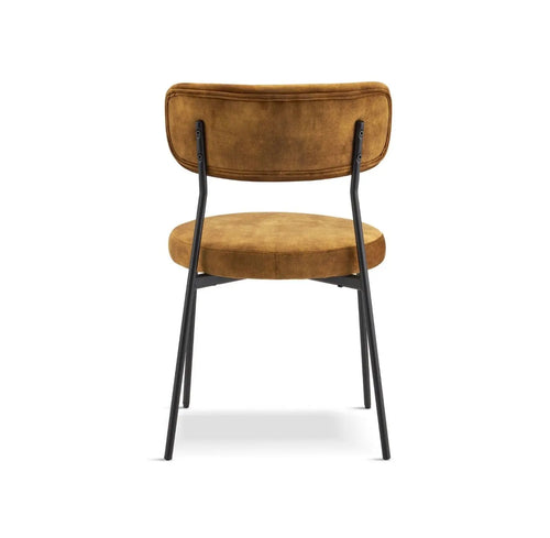 Stackable Glenn Velvet Dining Chairs- Mustard x 2 House of Fleur