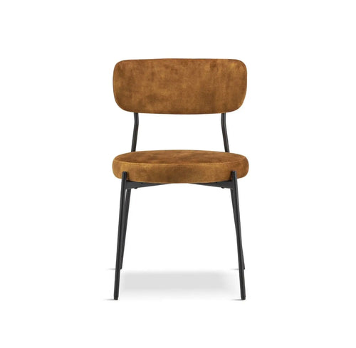 Stackable Glenn Velvet Dining Chairs- Mustard x 2 House of Fleur