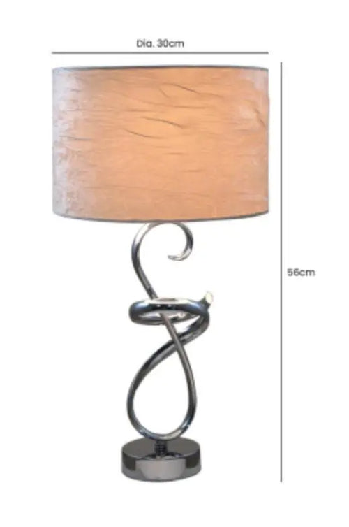 Swirl Metal Table Lamp With Ivory Shade House of Fleur