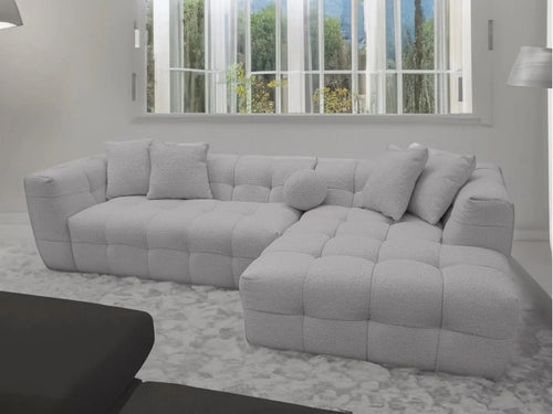 The Bubble Boucle Corner Premium Sofa Grey Boucle Fabric House of Fleur