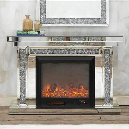 The Venice Crushed Diamond Fireplace With Electric Fire House of Fleur