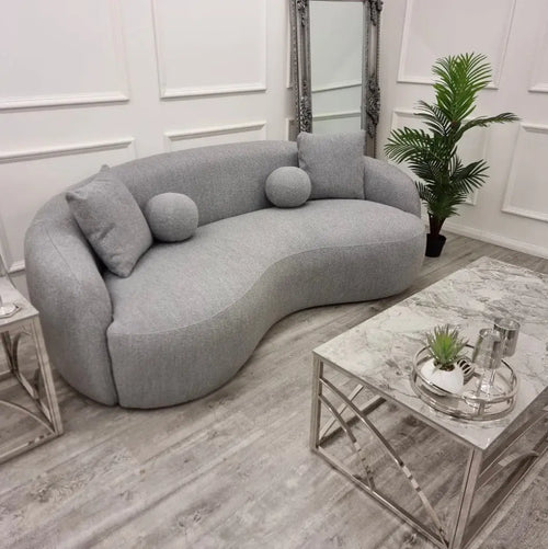 The Wave Boucle Sofa - Grey House of Fleur