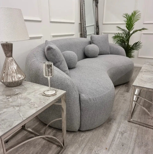 The Wave Boucle Sofa - Grey House of Fleur