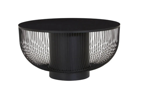 Trento Coffee Table With Black Glass Top House of Fleur