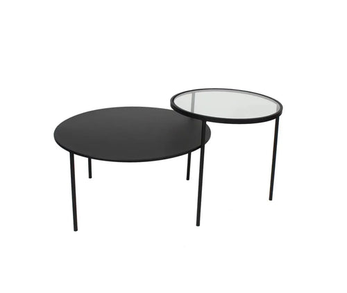 Trento Coffee Table With Glass And Metal Tops House of Fleur