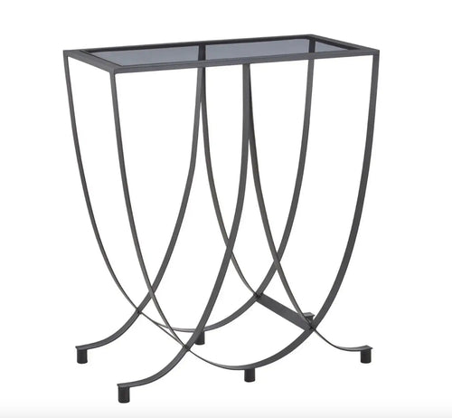 Trento Console Table With Grey Glass Top House of Fleur