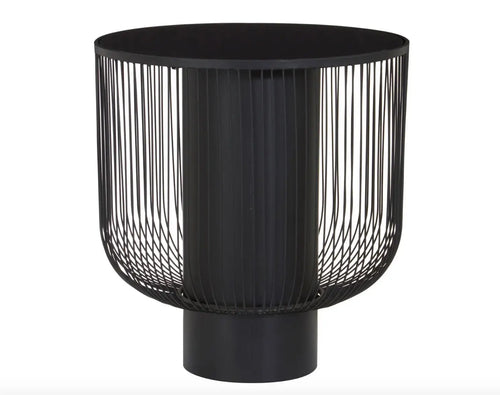 Trento End Table With Black Glass Top House of Fleur