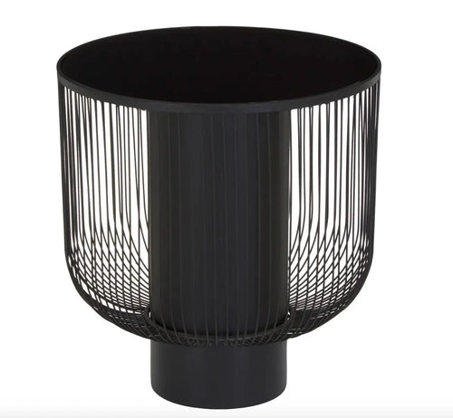 Trento End Table With Black Glass Top House of Fleur